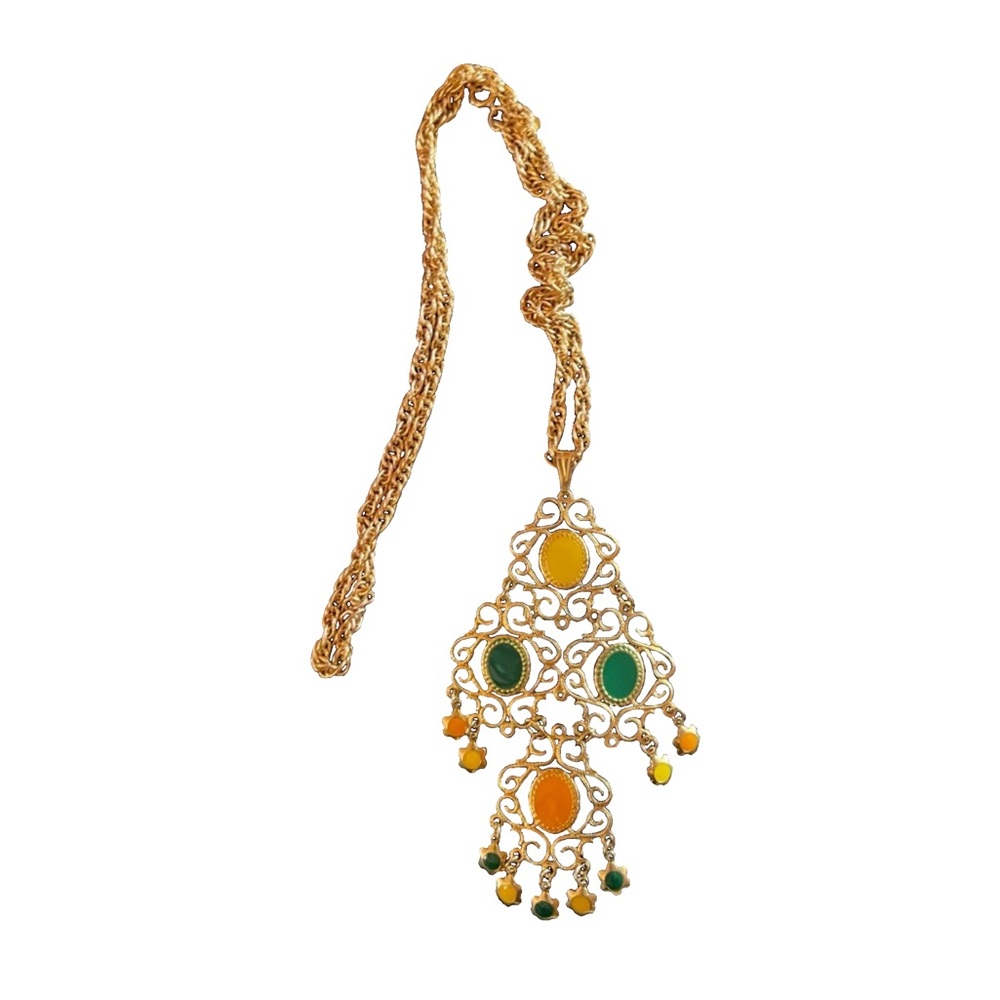 Vintage 1970s long necklace by Celebrity NY